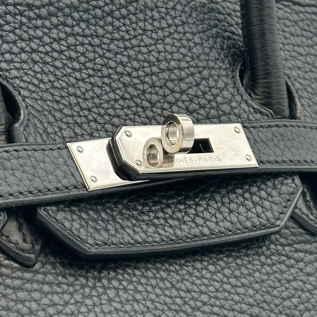 Hermes Bikin 35 Retourne Clemence Leder Schwarz Hardware Palladium