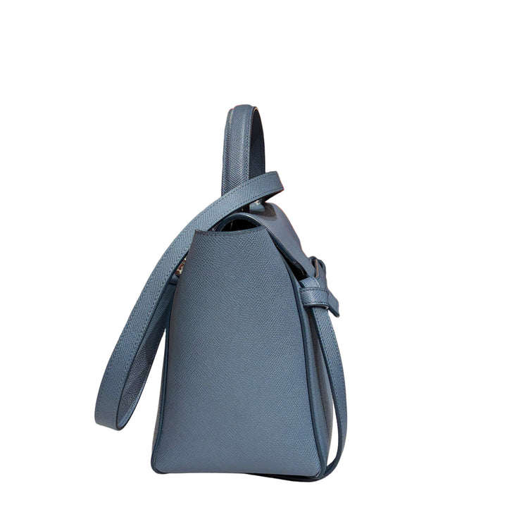 Celine Tasche Belt Bag Micro Leder Taubenblau Schulterriemen Hardware Silber