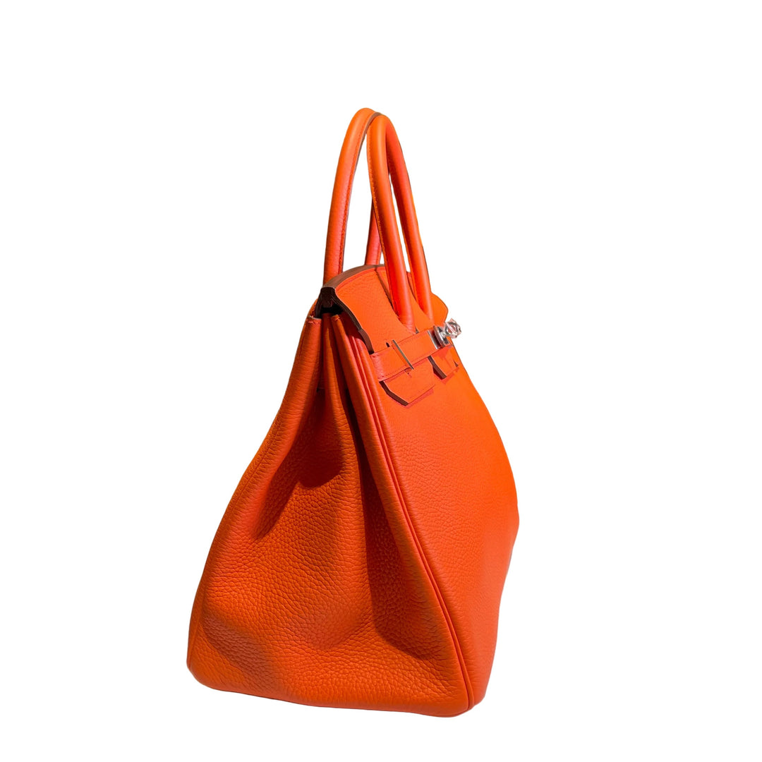 Hermes Birkin 35 Orange PoppyClemence Palladium
