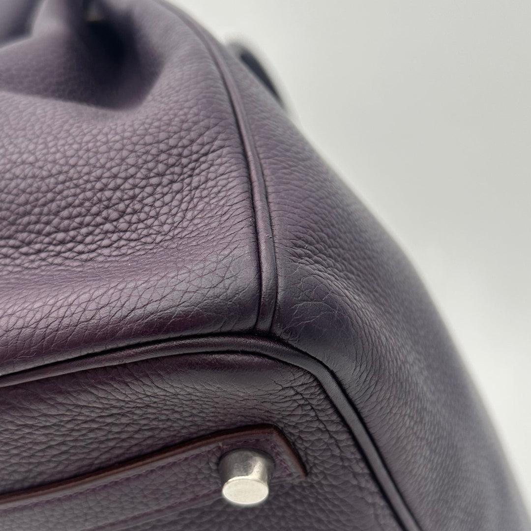 Hermes Tasche Birkin 35 Togo Leder Raisin Hardware  Palladium