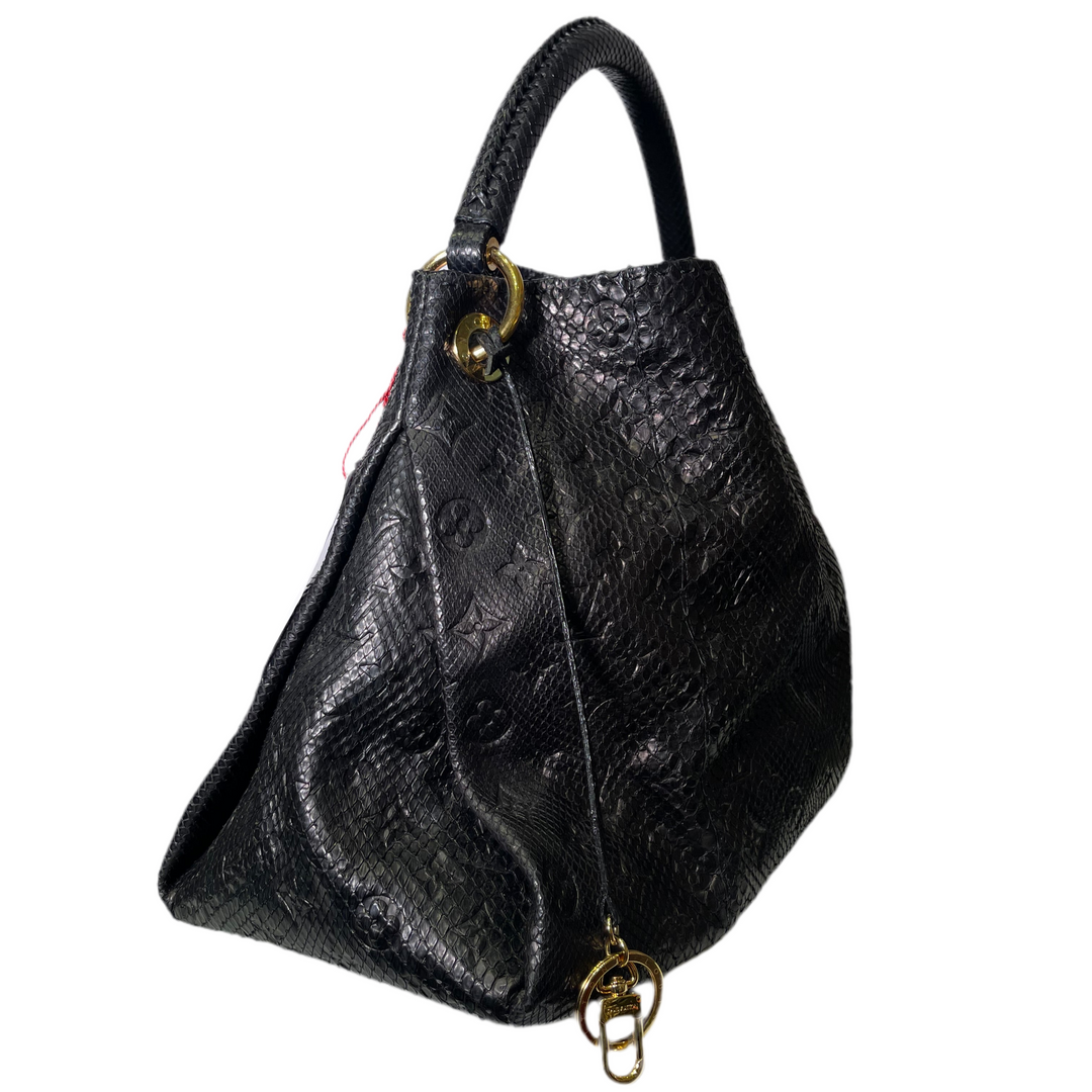 Louis Vuitton Artsy Python Leder geprägt LV Monogram HW Gold mit Schlüsselanhänger Logo Gold