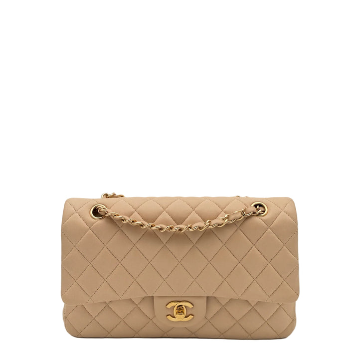 Chanel Timeless 11.12 Nappa Leder Beige Hardware Gold