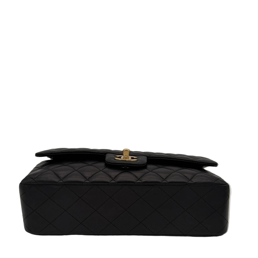 Chanel Tasche Timeless Double Flap Medium Nappa Leder Schwarz Hardware Gold