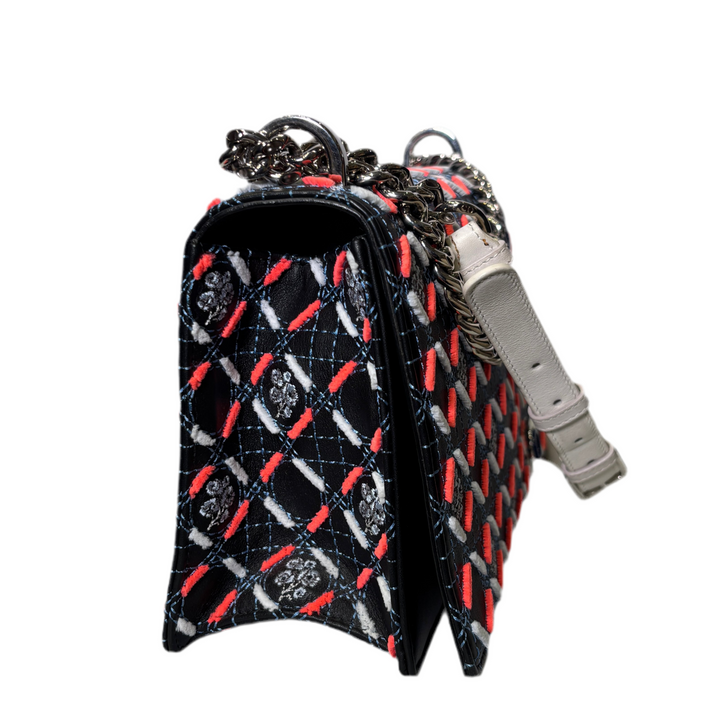 Christian Dior Tasche Diorama Medium Flap Bag rosa blau weiß Hardware Silber