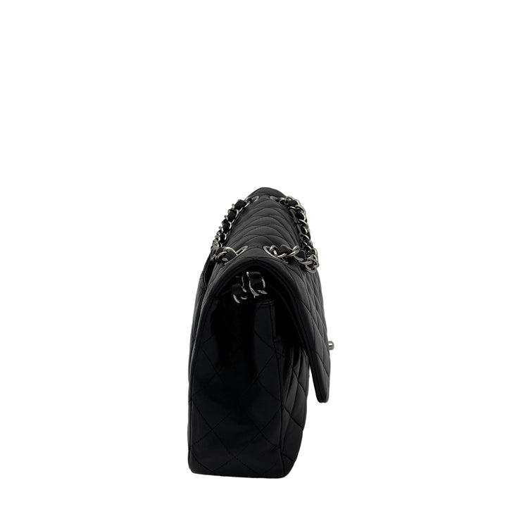 Chanel Timeless 11.12 Double Flap schwarz Nappa Leder Hardware Silber mit Karte 2009-2010