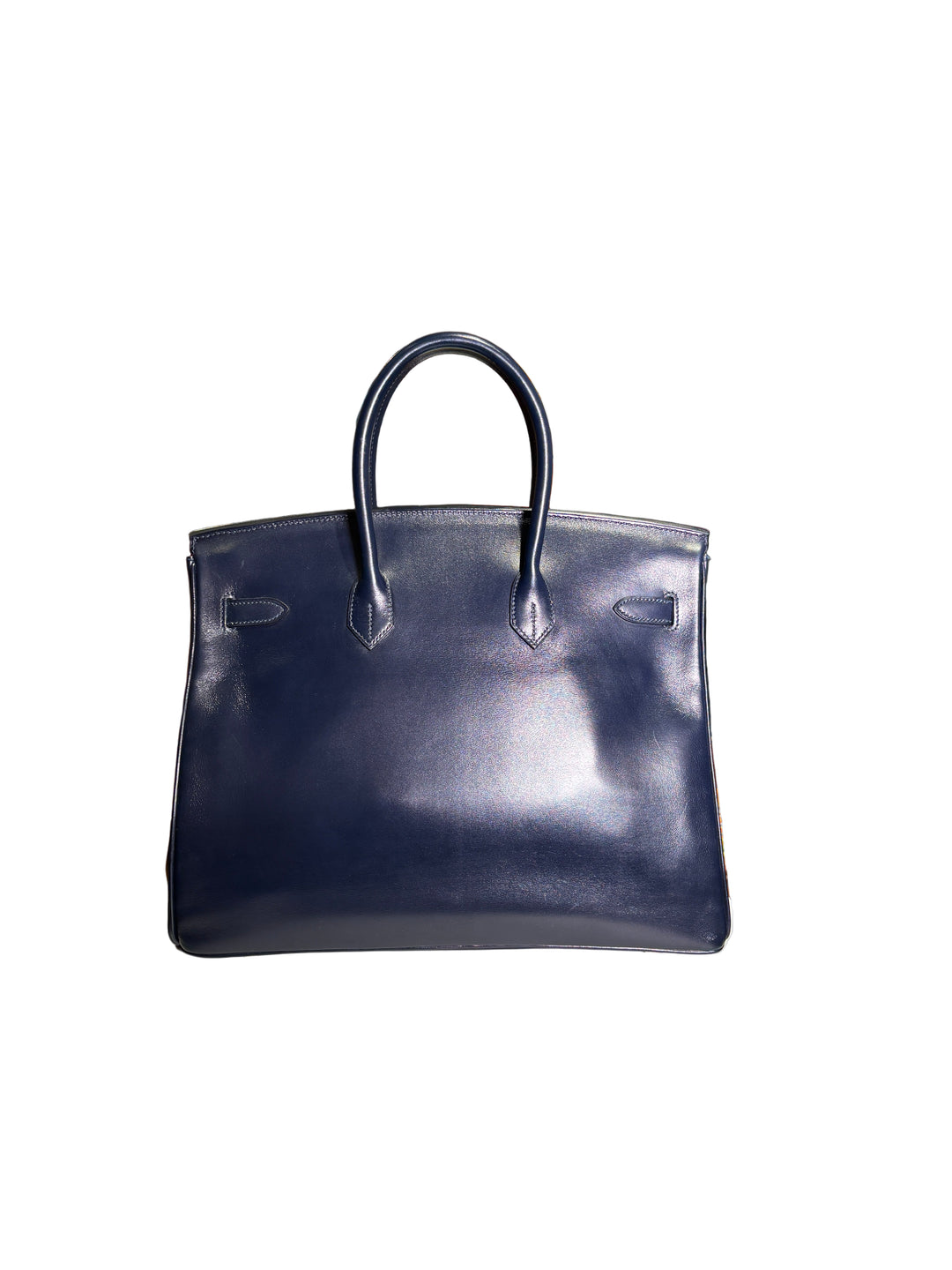 Hermes Birkin 35 Box Leder Dunkelblau Hardware Gold