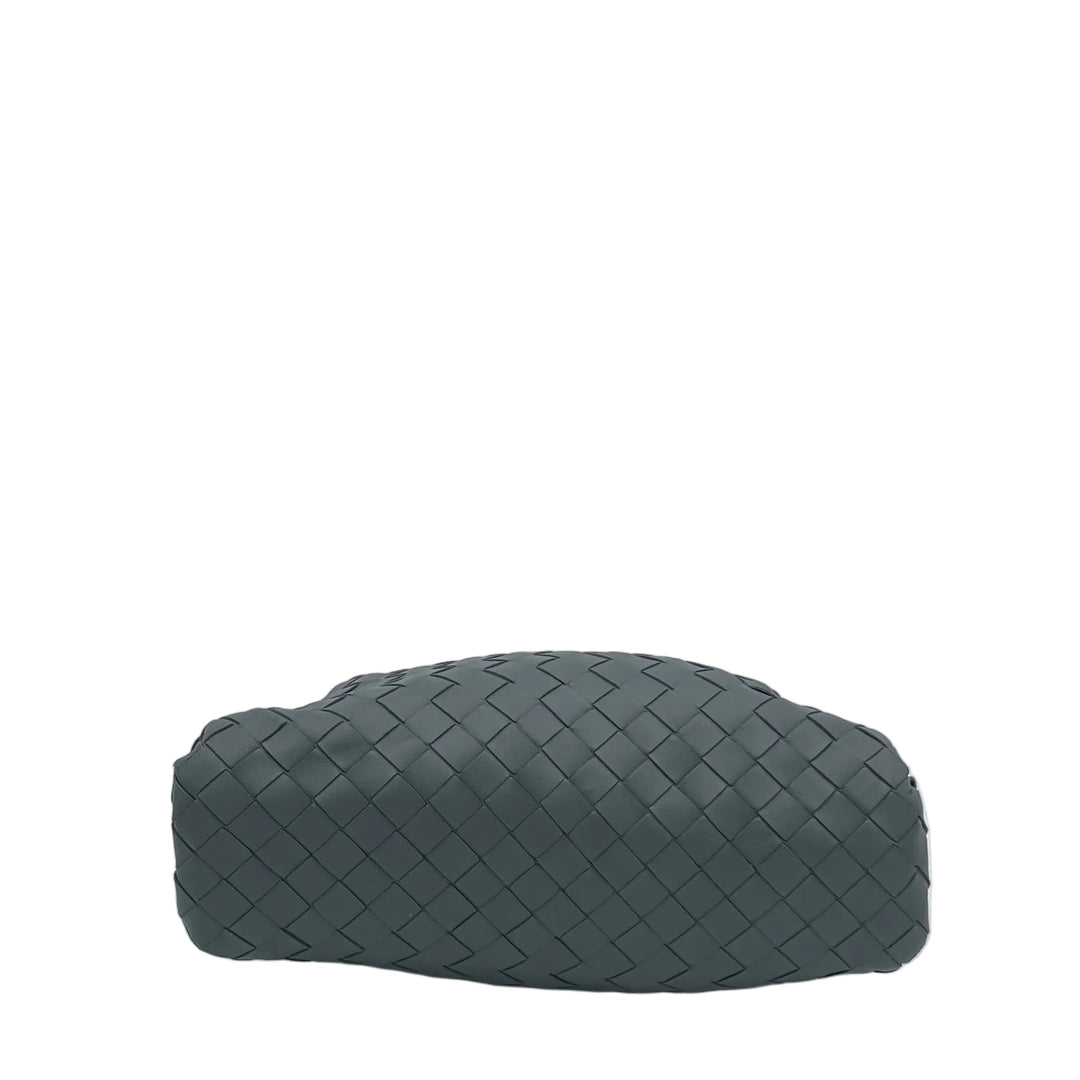 Bottega Veneta Pouch Small Leder Intrecciato Grau