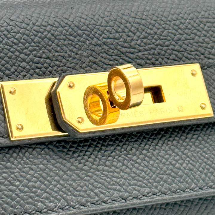 Hermes Kelly 28 Sellier Epsom schwarz Hardware Gold