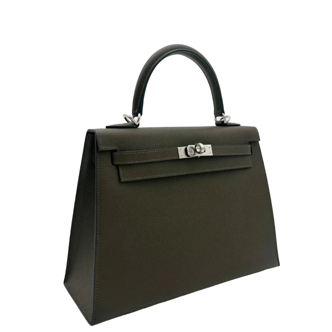 Hermes Kelly Sellier 25 Epsom V8 Vert Loden Palladium G = 2026