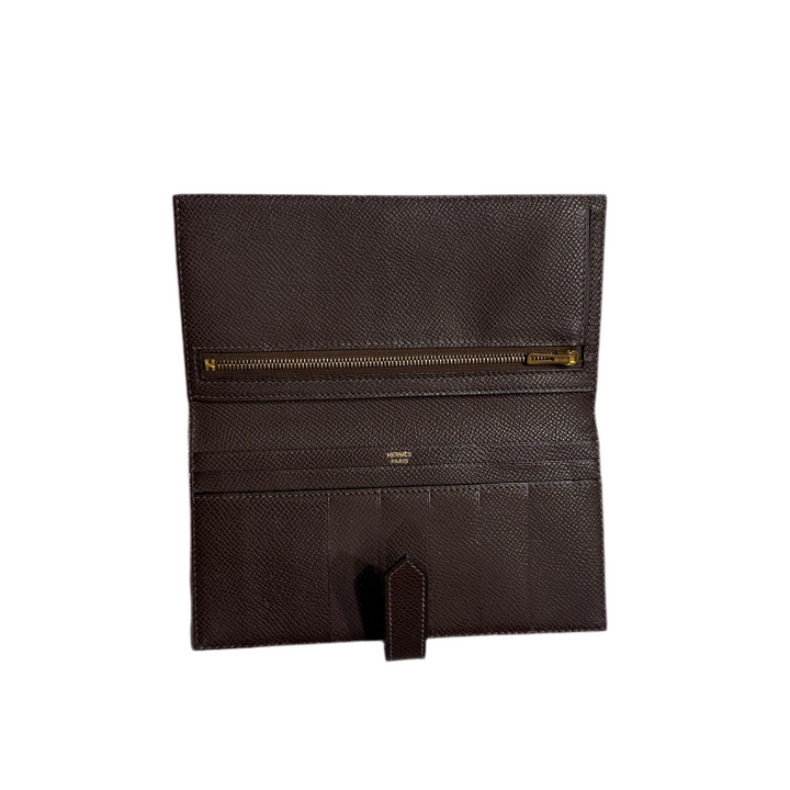 Hermes Geldbörse Bearn Epsom Braun Hardware Gold