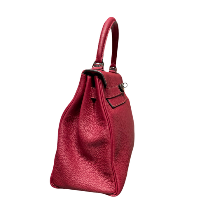 Hermes Kelly 28 Retourne Leder Togo Granat HW Palladium