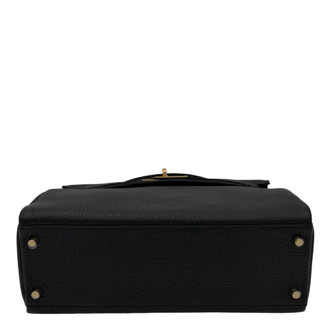 Hermes Kelly 32 Retourne Togo Leder Schwarz Hardware Gold