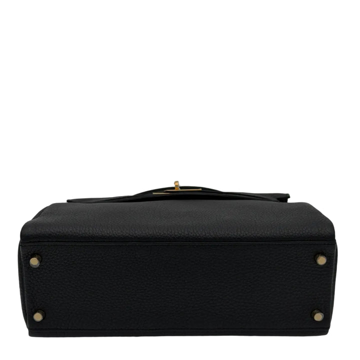 Hermes Kelly 32 Retourne Togo Leder Schwarz Hardware Gold