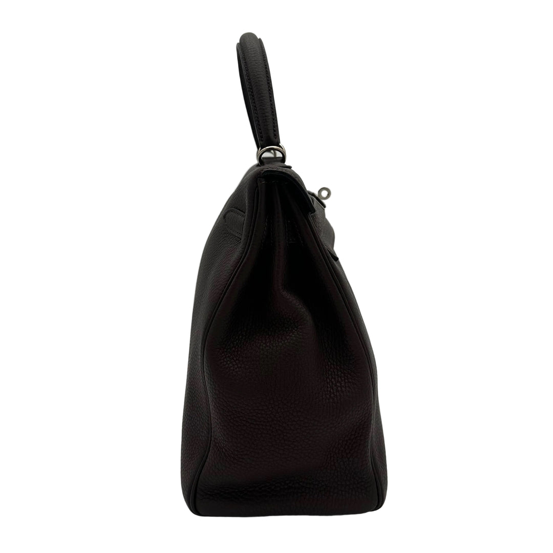 Hermes Kelly 35 Leder Clemence Retourne Cacao Hardware  Palladium