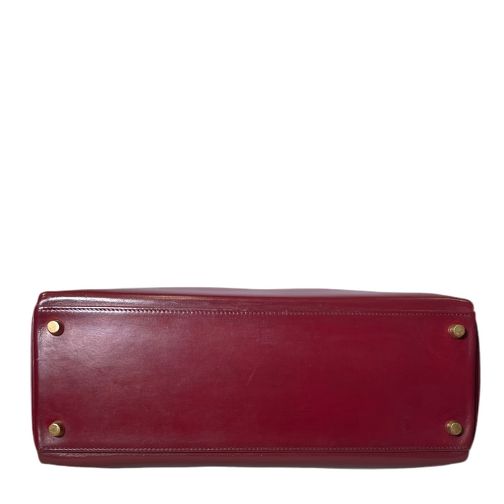 Hermes Kelly 32 Retourne Box Leder H Rouge Hardware Gold