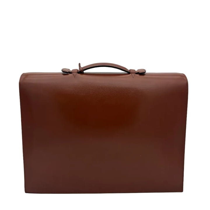 Hermes Aktentasche Sac A Depeche Leder Box Gold Hardware Gold