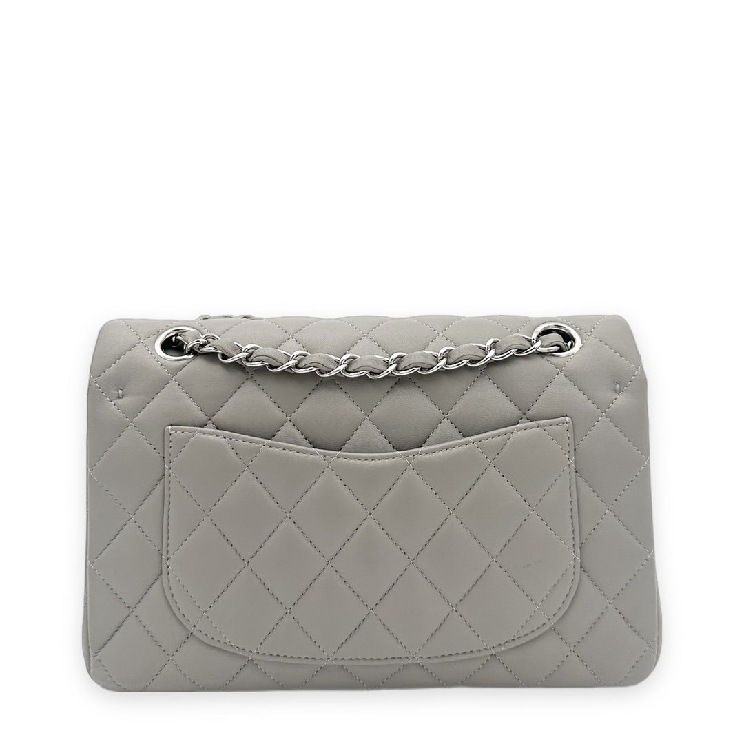 Chanel Tasche Timeless Small Lammleder Grau Hardware Silber
