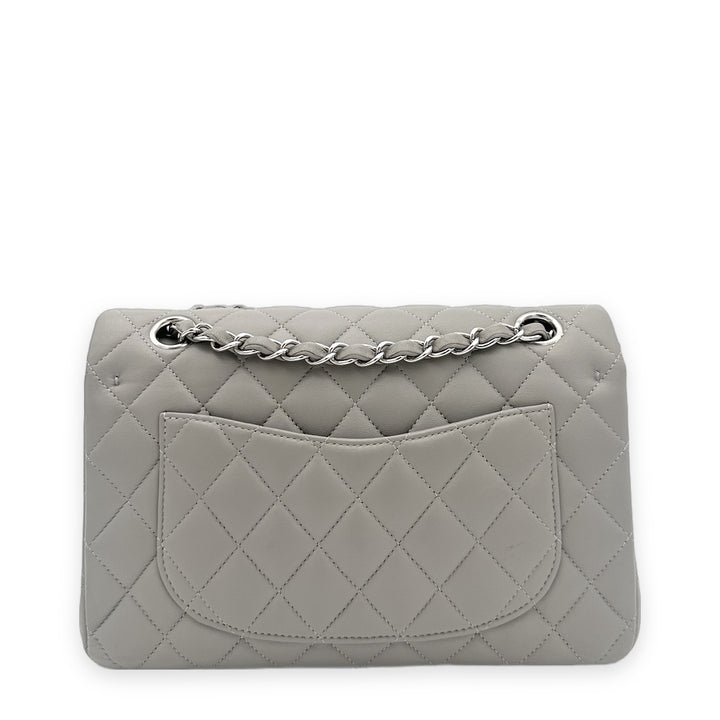 Chanel Tasche Timeless Small Lammleder Grau Hardware Silber
