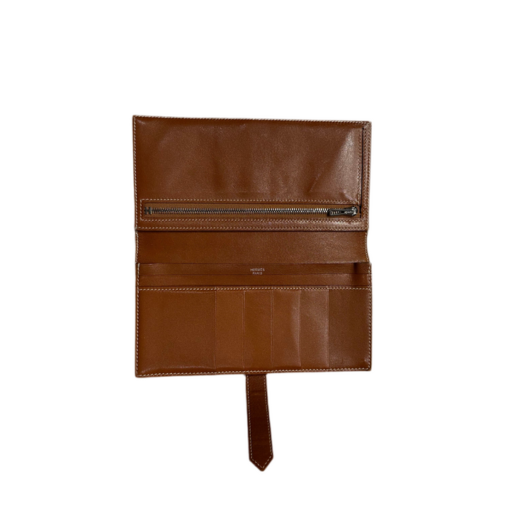 Hermes Geldbörse Bearn Box Leder Gold Hardware Palladium