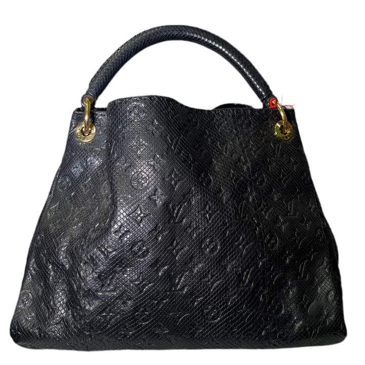 Louis Vuitton Artsy Python Leder geprägt LV Monogram HW Gold mit Schlüsselanhänger Logo Gold