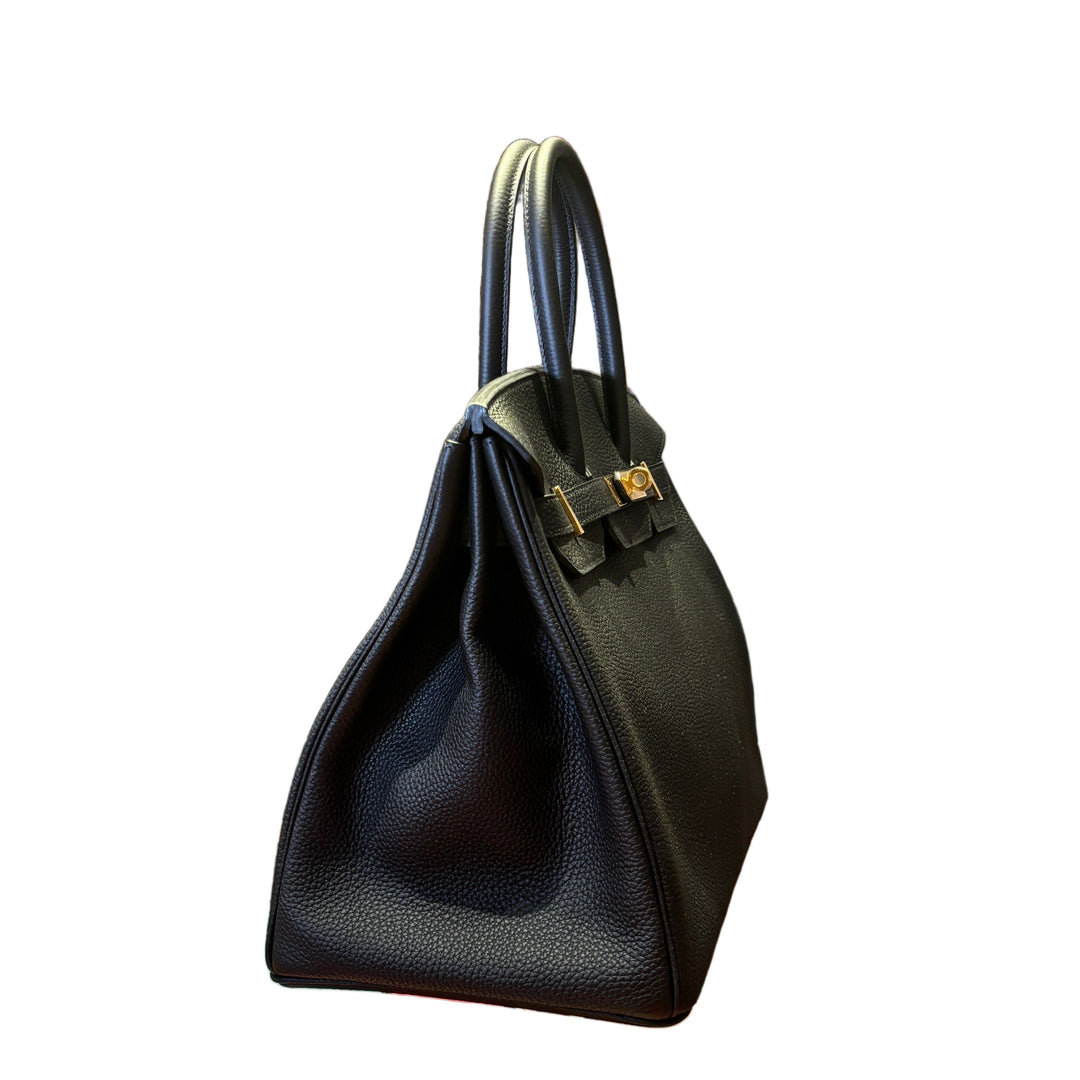Hermes Birkin 35 Togo Leder Schwarz Hardware Gold
