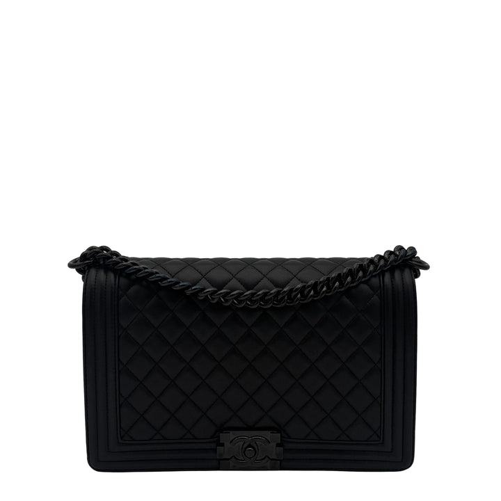 Chanel Tasche Boy So Black Limited Edition Nappaleder Schwarz Hardware Schwarz