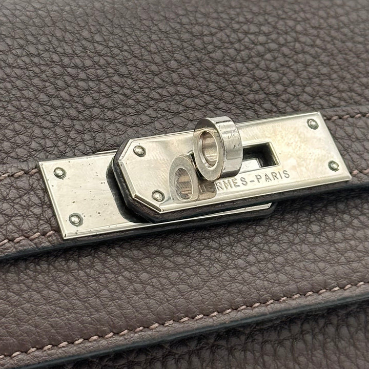 Hermes Kelly 35 Leder Clemence Retourne Cacao Hardware  Palladium