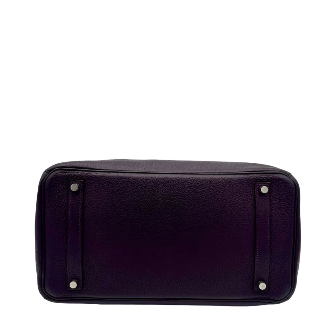 Hermes Tasche Birkin 35 Togo Leder Raisin Hardware  Palladium