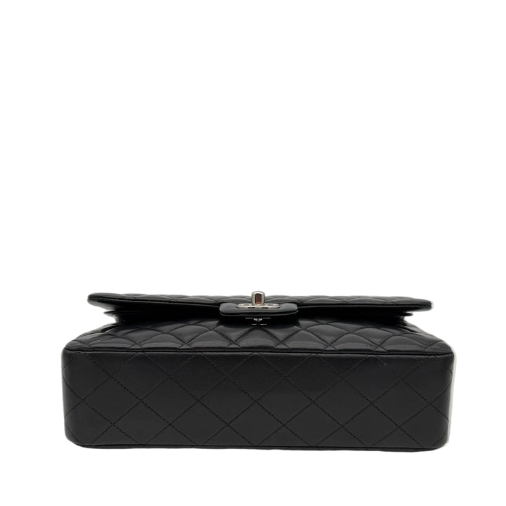 Chanel Tasche Timeless Double Flap Medium Nappa Leder Schwarz Hardware Silber
