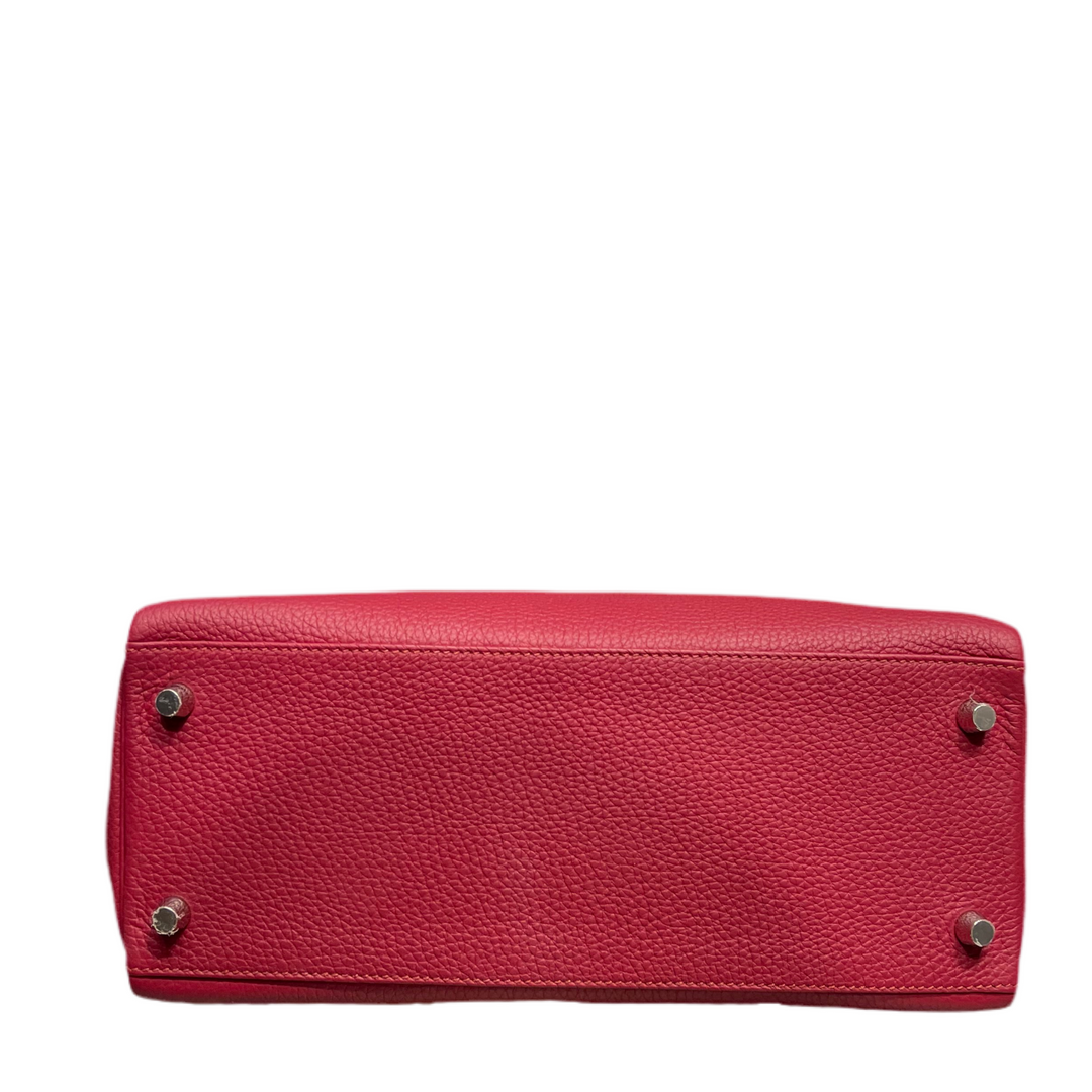 Hermes Kelly 28 Retourne Leder Togo Granat HW Palladium