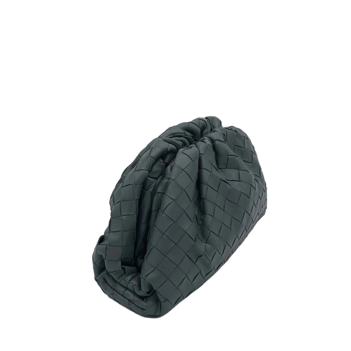 Bottega Veneta Pouch Small Leder Intrecciato Grau
