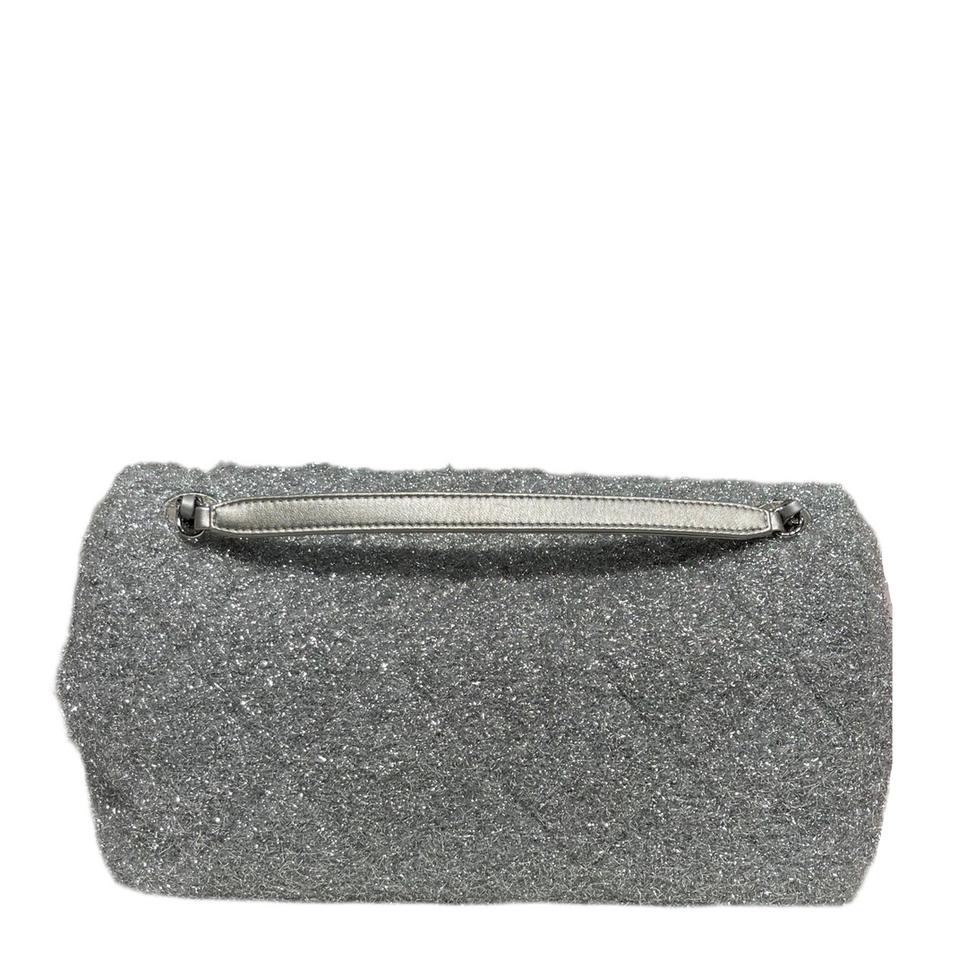 Chanel Tasche Timeless Pluto Glitter  Lurex Quilted Flap Stoff/Leder Grau Hardware Silber ID:24******=2017/2018