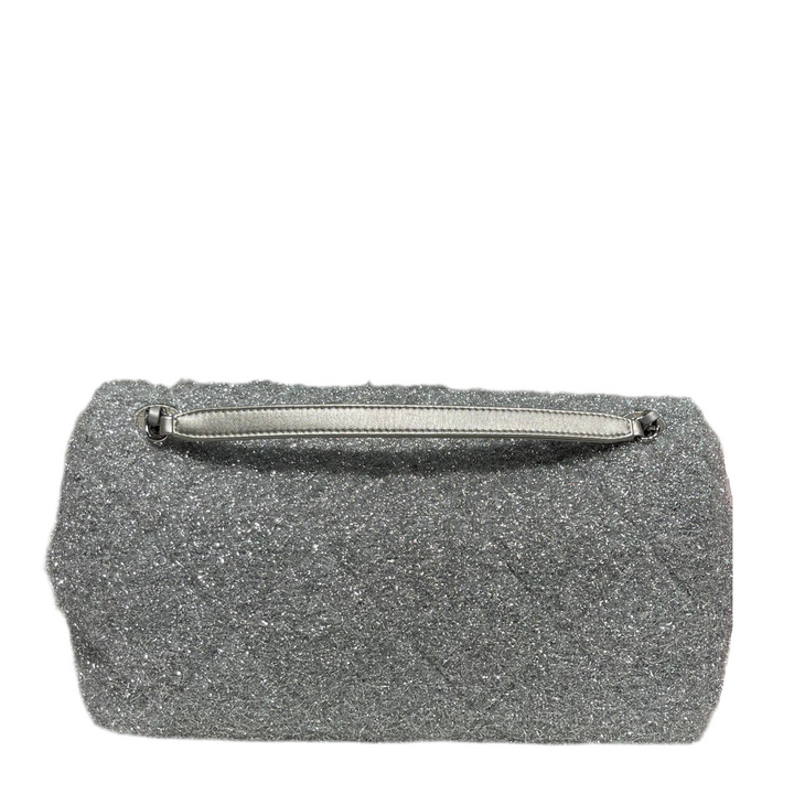 Chanel Tasche Timeless Pluto Glitter  Lurex Quilted Flap Stoff/Leder Grau Hardware Silber ID:24******=2017/2018