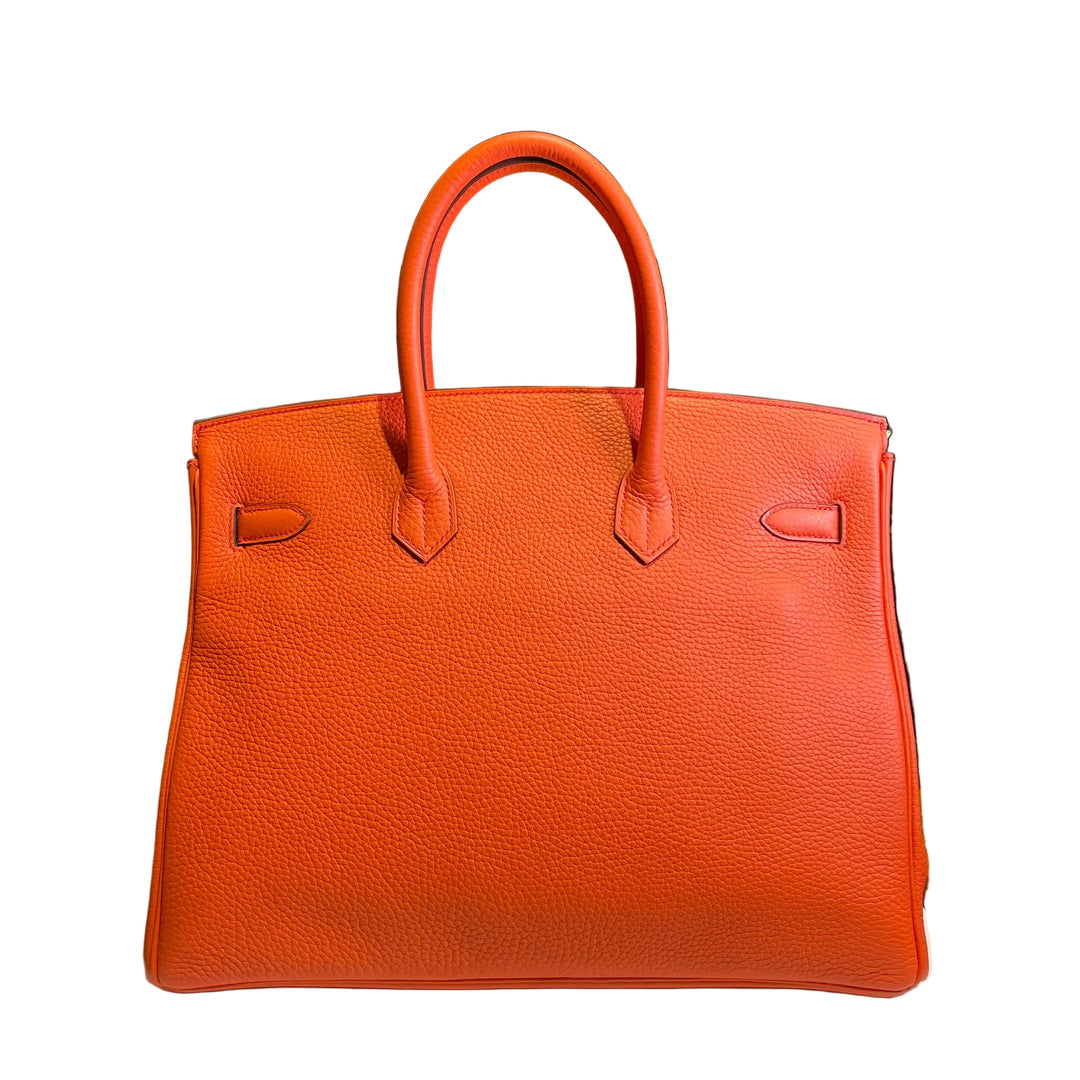 Hermes Birkin 35 Orange PoppyClemence Palladium