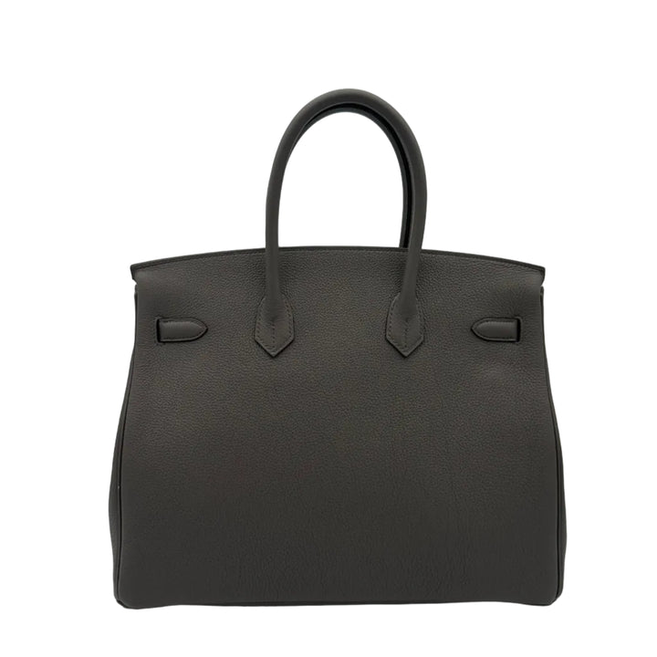 Hermes Birkin 35 Togo Leder Gris Etain Hardware Palladium