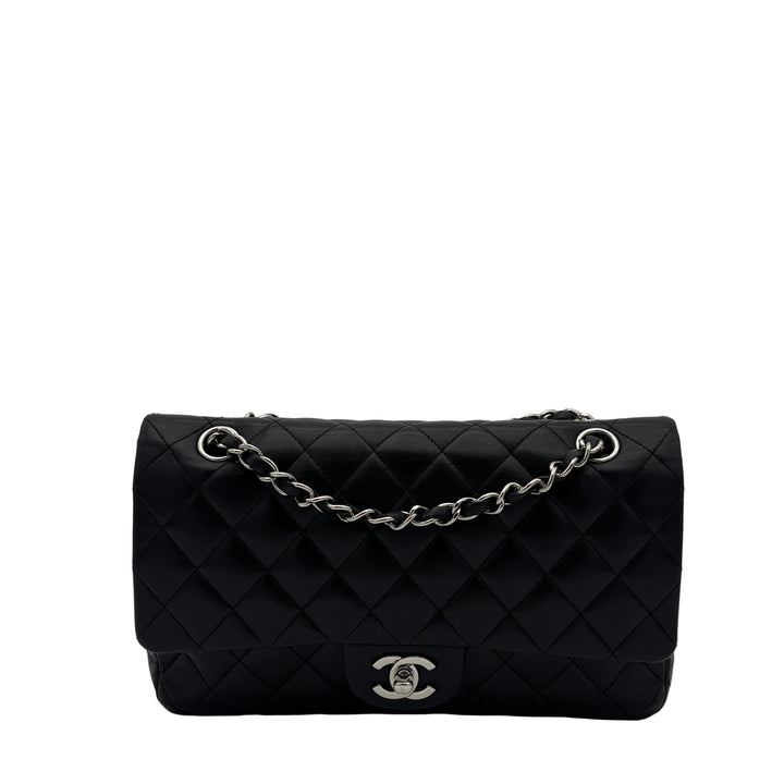 Chanel Timeless 11.12 Double Flap schwarz Nappa Leder Hardware Silber mit Karte 2009-2010
