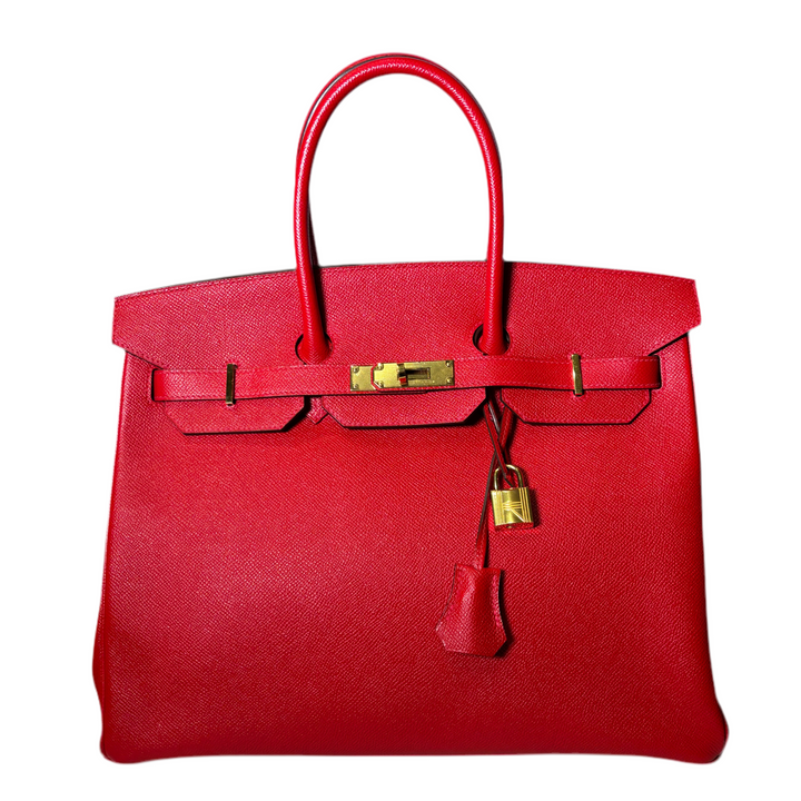 Hermes Birkin 35 Epsom Leder Rouge Casaque Hardware Gold