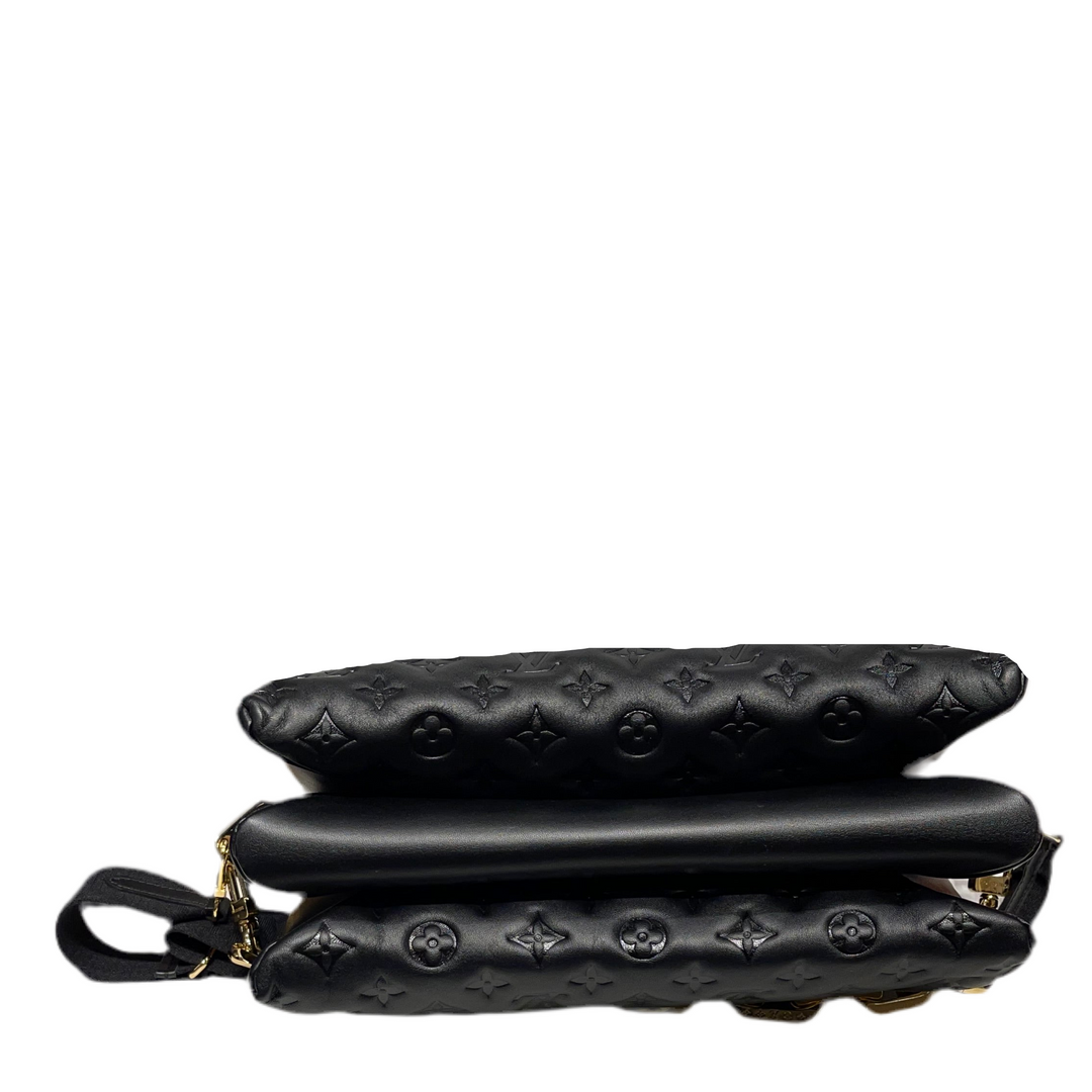 Louis Vuitton Tasche Coussin MM schwarz Leder Lamm Monogram Gold