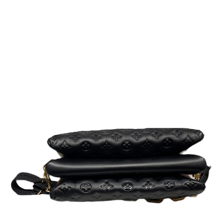 Louis Vuitton Tasche Coussin MM schwarz Leder Lamm Monogram Gold