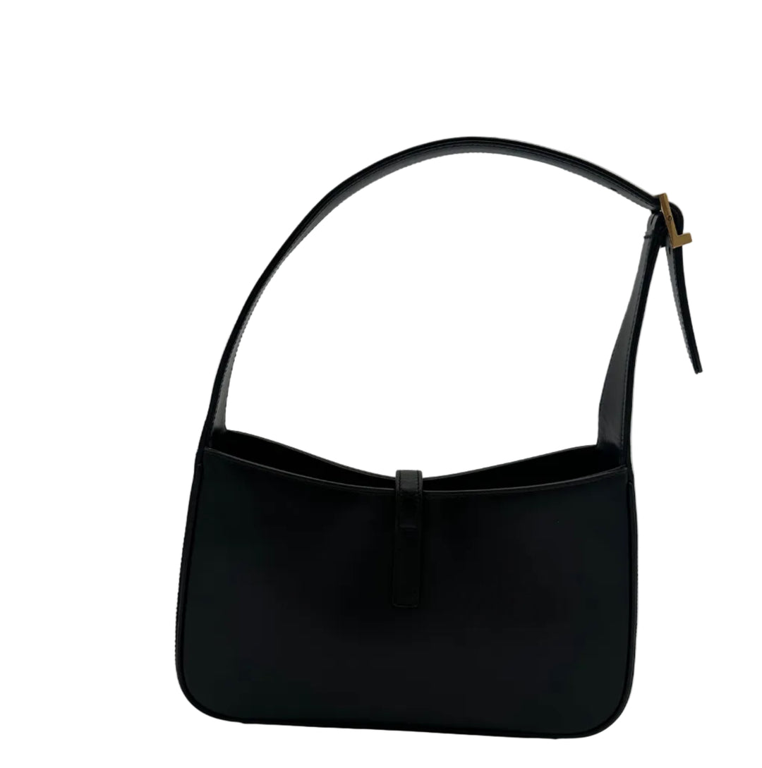 Saint Laurent Tasche Hobo Go Le 5 a 7 Leder Schwarz Hardware Gold