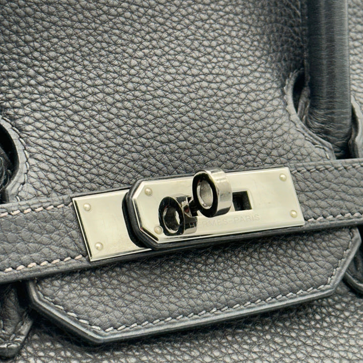 Hermes Bikin 35 Retourne Togo Leder Bleu Indigo Innen und Kanten Bleu Jean Hardware Palladium