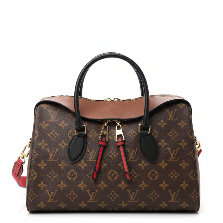 Louis Vuitton Tuileries Besace Monogram Caramel rot schwarz