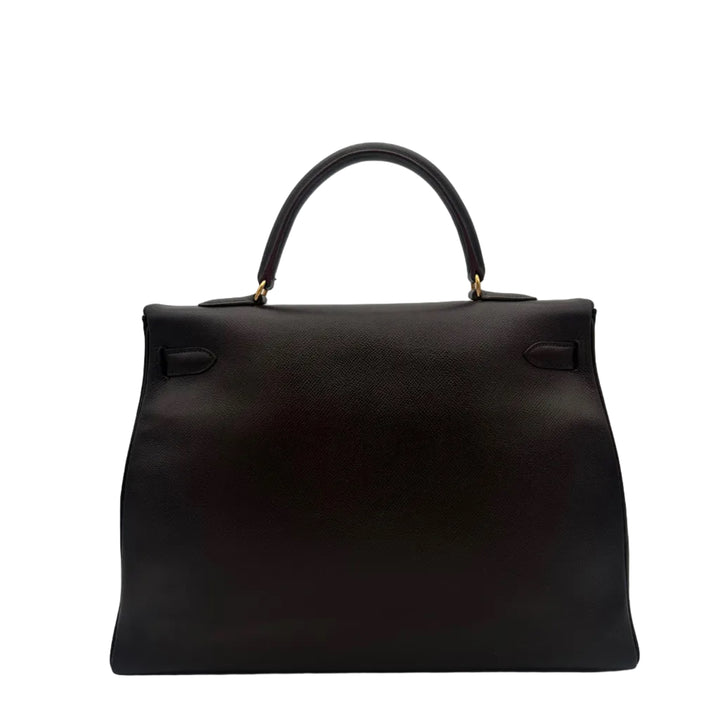 Hermes Kelly 35 Retourne Epsom Leder Braun Hardware Gold
