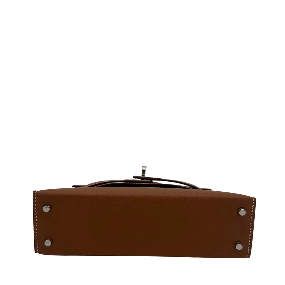 Hermes Mini Kelly 20 Epsom Gold Hardware Palladium