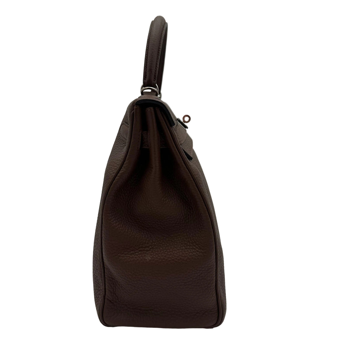 Hermes Kelly 35 Retourne Brullee Togo Palladium