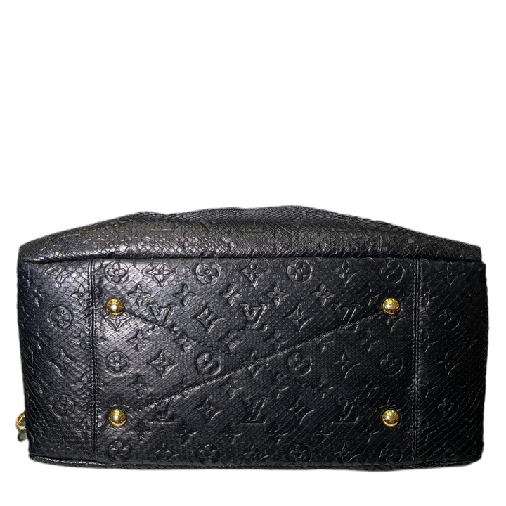 Louis Vuitton Artsy Python Leder geprägt LV Monogram HW Gold mit Schlüsselanhänger Logo Gold