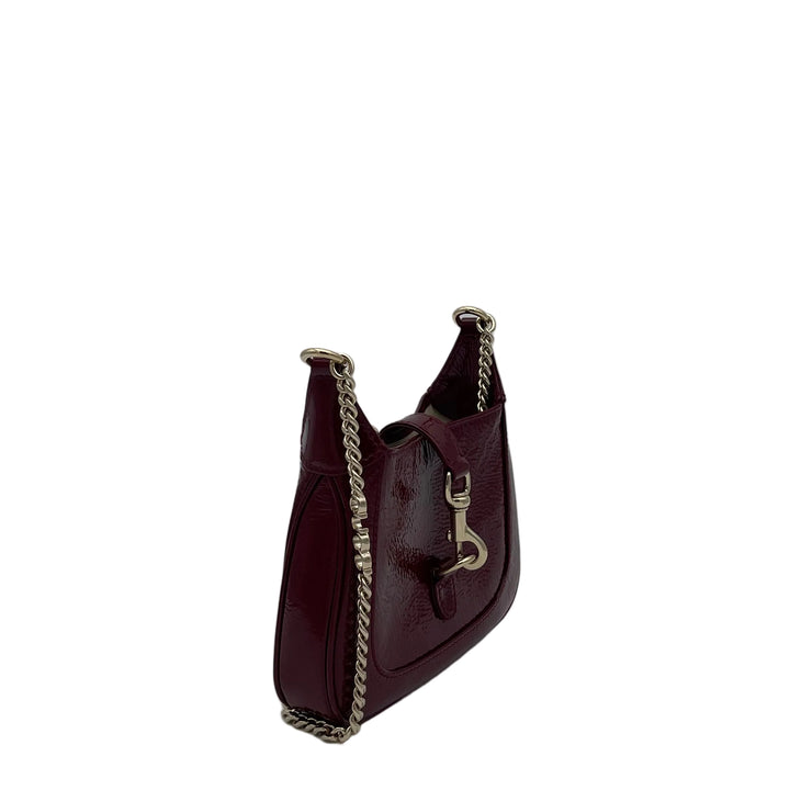 Gucci Tasche Jackie O Notte mini Crossbody Lack Rosso Ancora Eisgold Kette