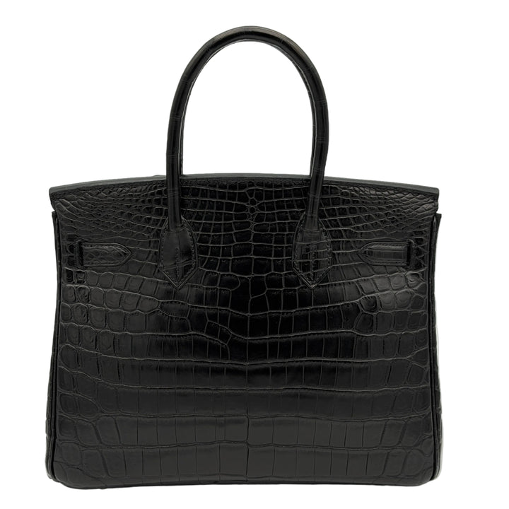 Hermes Birkin 30 matte Niloticus Leder schwarz Hardware Palladium