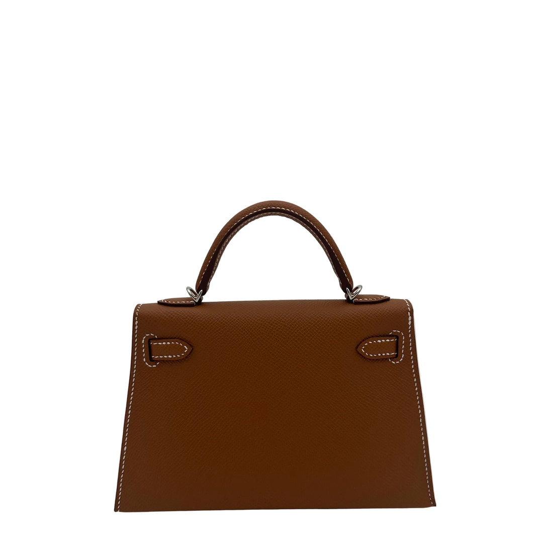 Hermes Mini Kelly 20 Epsom Gold Hardware Palladium