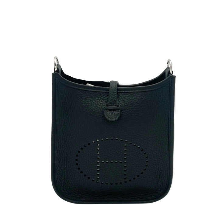 Hermes Mini Evelyne 16 Noir Togo Leder Schwarz Hardware Palladium